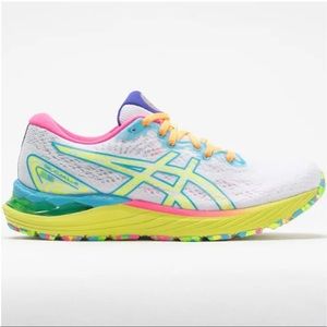 ASICS women’s running shoes in neon
